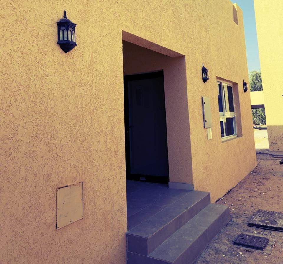 Finished villa service block after construction